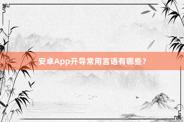 安卓App开导常用言语有哪些？